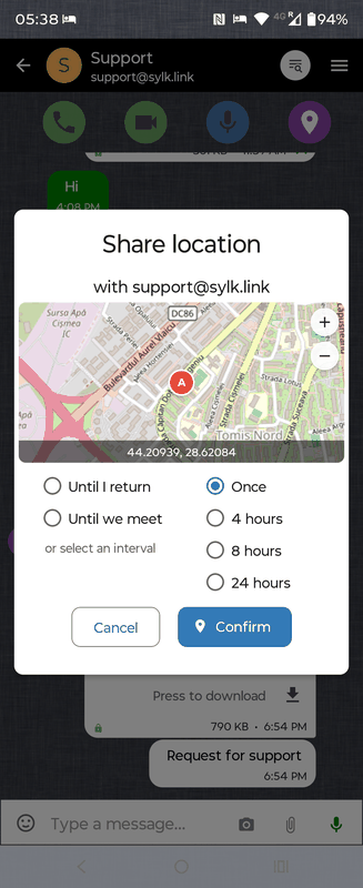 Sylk share location